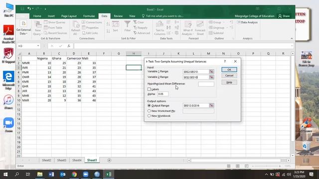 T-test in Excel смотреть онлайн