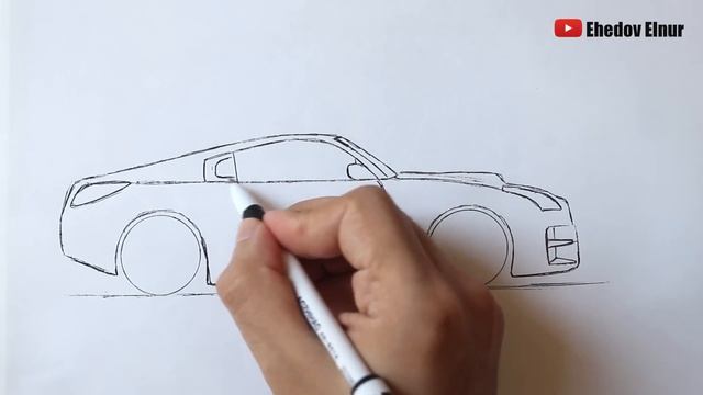 Как нарисовать Машину Легко и Просто - Уроки рисования для начинающих - Nissan 350 Z смотреть онлайн