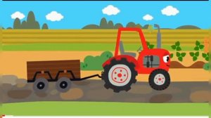 красный трактор