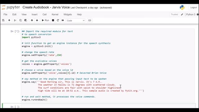 Python Audiobook Using Real Jarvis Voice | Audiobook In Python | Text To Speech In Python смотреть онлайн