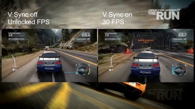 NFS: The Run Vsync on and off смотреть онлайн