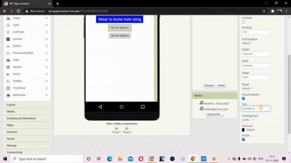 How to Make Mp3 Player I How to use Player in MIT App Inventor I audio player app I song player app