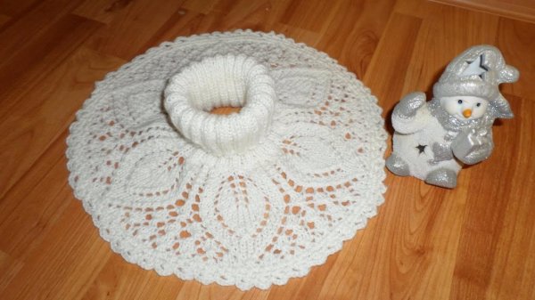 Ажурная манишка спицами
Ажурная манишка спицами