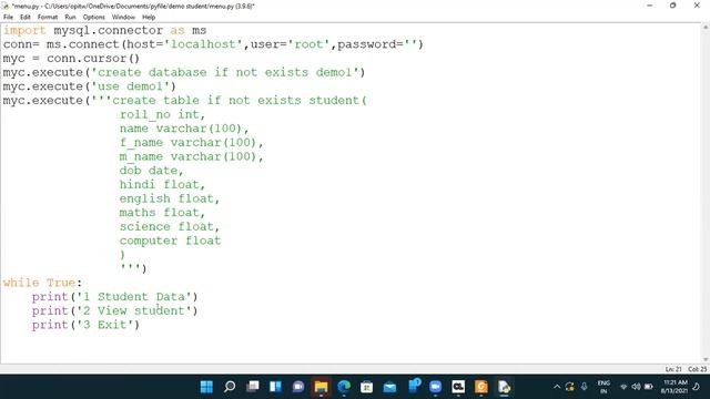 XII Interface of python with MySQL смотреть онлайн