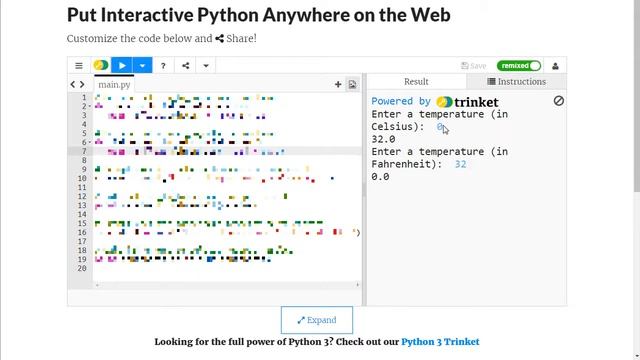 Trinket - Temperature Converter смотреть онлайн
