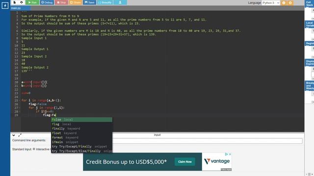 Python Program to Sum of Prime Numbers from M to N -- Foundations 2 Test Question Answer смотреть онлайн