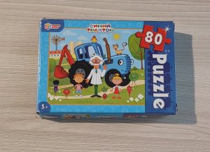 Синий трактор пазл 80 деталей