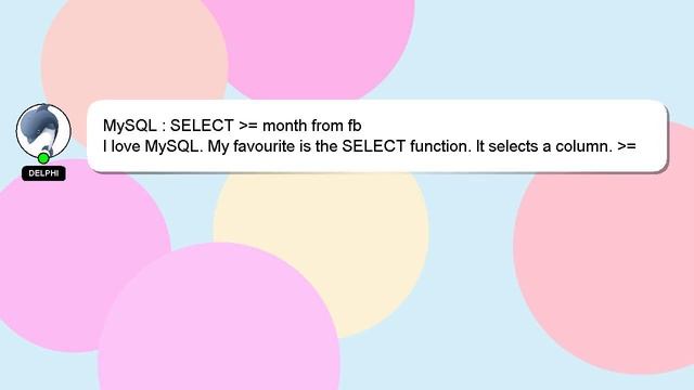 MySQL : SELECT = month from fb смотреть онлайн