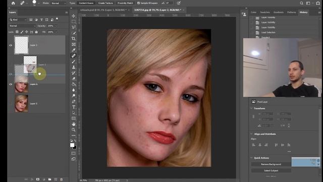 Урок № 5 Как в Фотошопе почистить кожу ! Самая быстрая Ретушь в Фотошопе !  Уроки Фотошоп