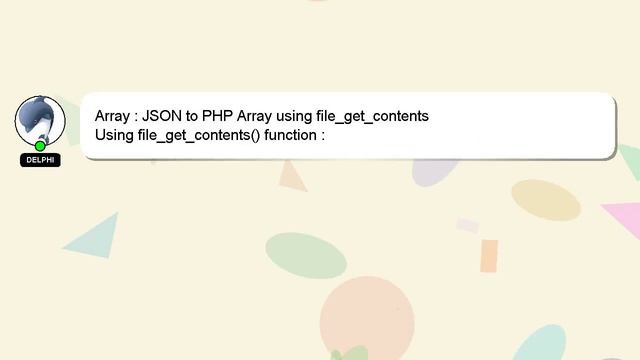 Array : JSON to PHP Array using file_get_contents смотреть онлайн