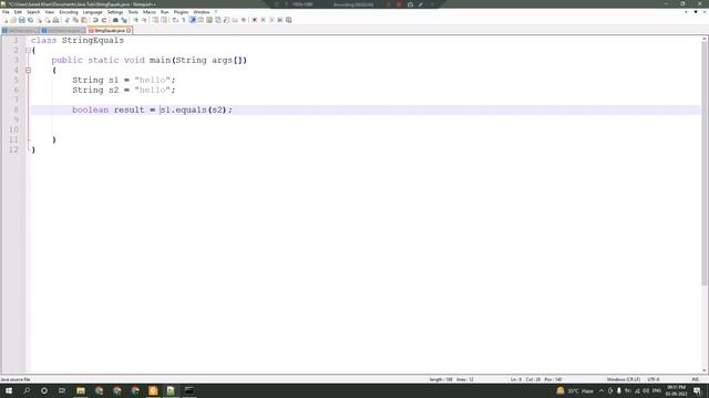 Check if two Strings are equal | equals() and equalsIgnoreCase() | Java смотреть онлайн