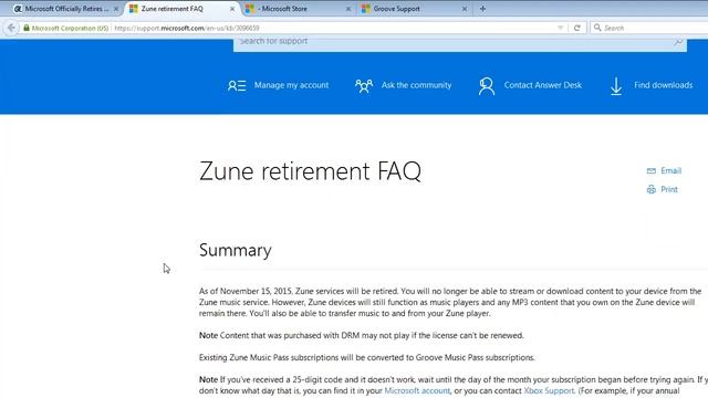 Microsoft - Officially Retires Zune Music Service смотреть онлайн