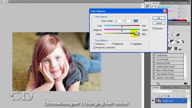 Photoshop CS5 - Hair Colour Tutorial (HD) смотреть онлайн