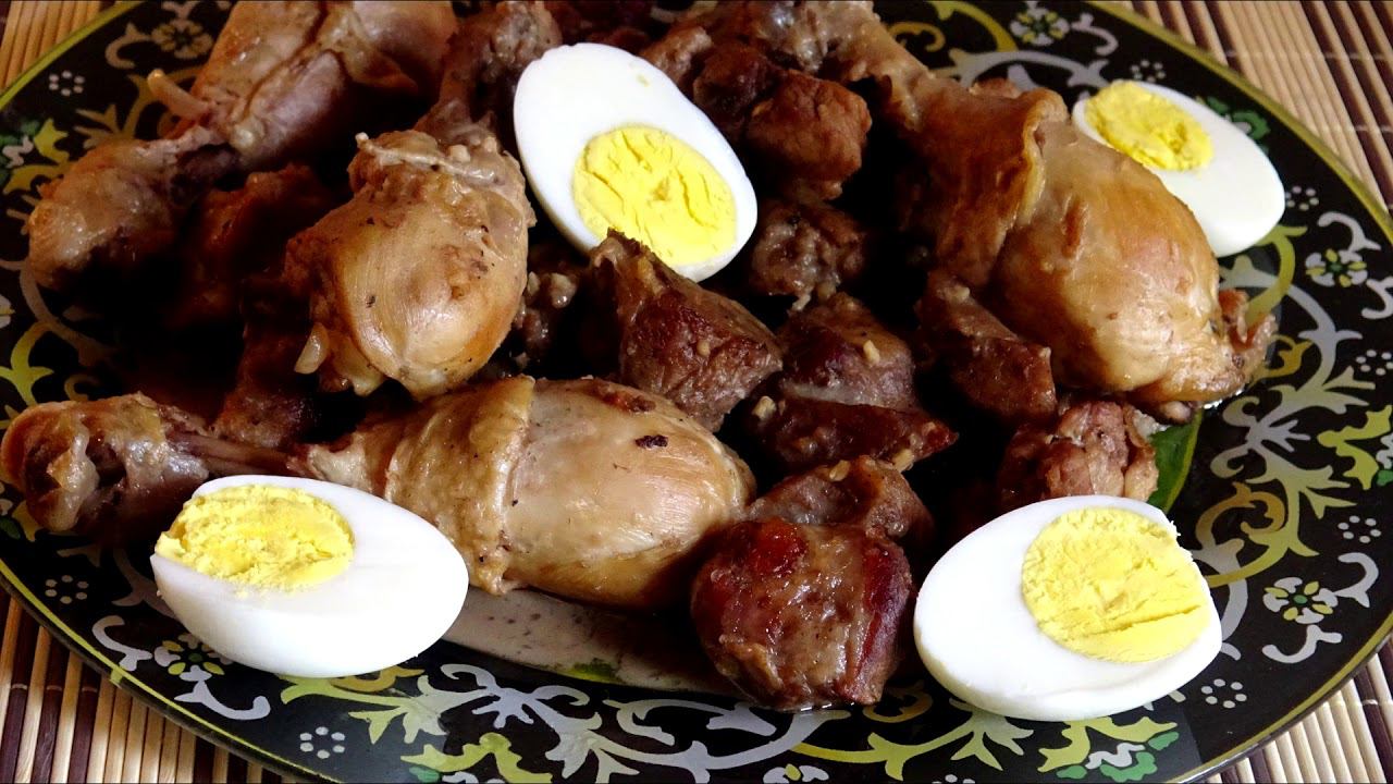 Адобо - вкусный способ приготовления мяса (филиппинский рецепт). Pork and Chicken Adobo Recipe. смотреть онлайн
