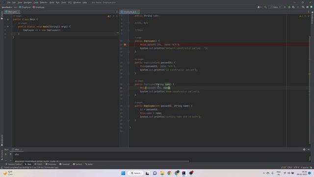 Constructor overloading example in Java смотреть онлайн