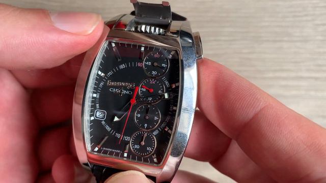 Eberhard Chrono 4 Temerario 31047 Bullhead Chronograph In Tonneau Case