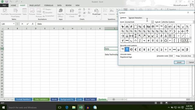 How to use Insert Symbols in Microsoft Excel 2016 смотреть онлайн