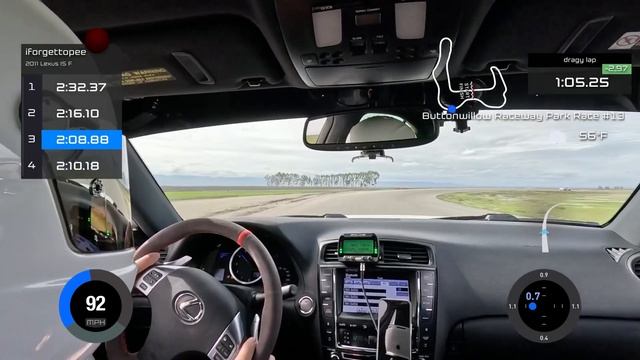 Buttonwillow cw13 Lexus ISF 2:08.88 Turn8 смотреть онлайн