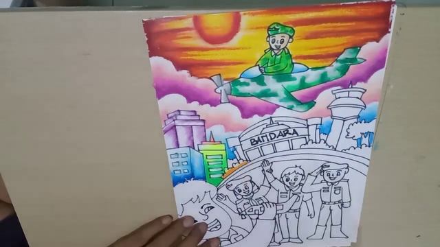 WOW !!! MEWARNAI SUASANA BANDARA DENGAN CRAYON || GAMBAR MOTOR MABUR смотреть онлайн
