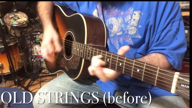 NEW STRINGS! / Elixir-NANOWEB 12-53 (Epiphone AJ-45ME) Before And After смотреть онлайн