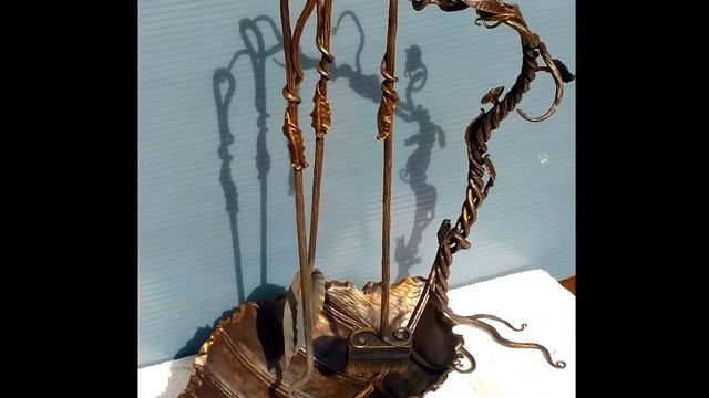 Красивый кованый каминный набор, инструменты для камина ковка, принадлежности, аксессуары в Днепре смотреть онлайн