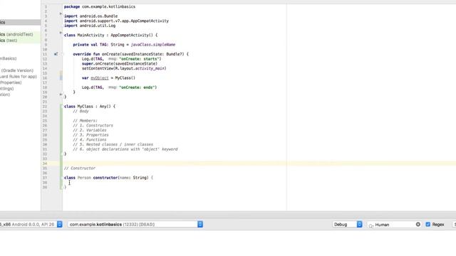 Kotlin Basic Syntax: Class declaration and constructor Bengali смотреть онлайн
