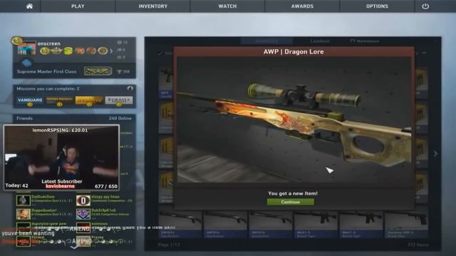 РЕАКЦИЯ ЛЮДЕЙ КОГДА ИМ ВЫПАДАЕТ DRAGON LORE!!! #1 смотреть онлайн