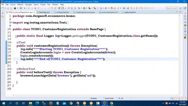 Selenium with RealTime Project | Session - 20 | Log4j | By Mahesh Sir смотреть онлайн