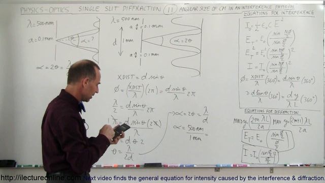 Physics - Optics: Single Slit Diffraction (11 of 15) Angular Size of Central Maximum смотреть онлайн