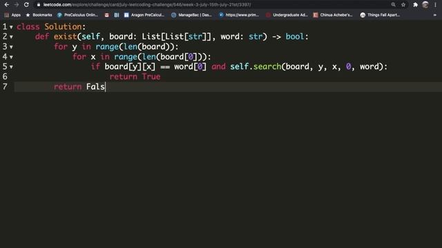 Word Search | Leet code 79 | Theory explained + Python code | July Leet code challenge смотреть онлайн