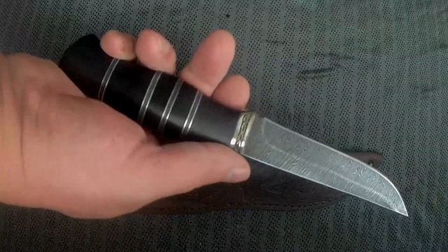Нож "Лань" (дамасская сталь, черный граб) www.korenok.ru смотреть онлайн