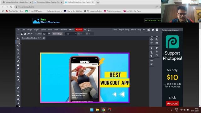 How to Use Photoshop in Mobile in Hindi 2022||Photoshop Android Editing Tutorial смотреть онлайн