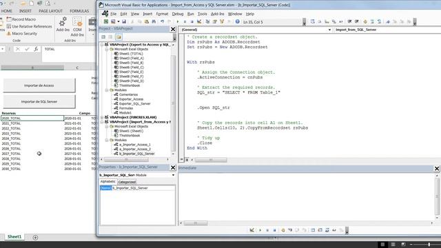 Importar desde DB SQL Server VBA ADO смотреть онлайн