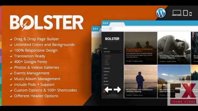 Preview Bolster Music Band WordPress Theme TForest смотреть онлайн