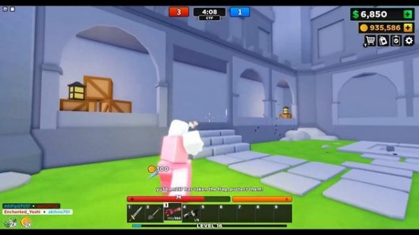 DESTROYING EVERYONE with the MINIGUN in Flag Wars (Roblox)