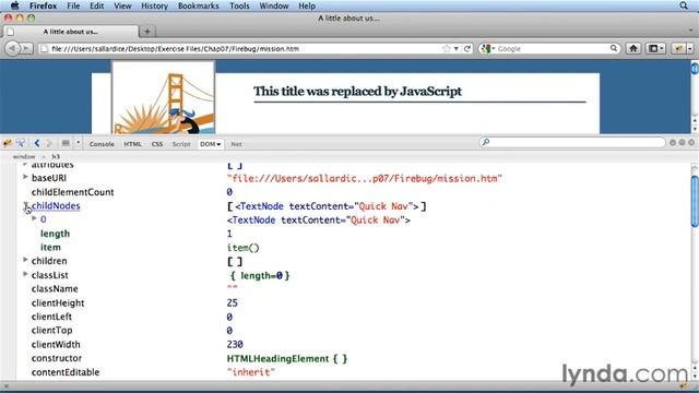 JavaScript(JS-Lynda.com) 07 2 Firebug смотреть онлайн
