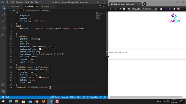 Show and Hide Password Using Javascript | HTML | CSS | JavaScript Tutorials смотреть онлайн