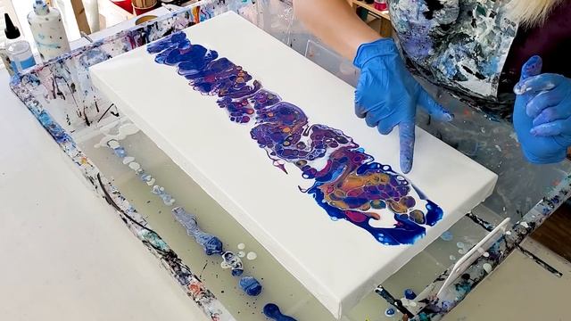 Fun with FUNNEL Acrylic Pour? Beautiful CELLS! Acrylic Pouring Technique | Fluid Art Painting смотреть онлайн