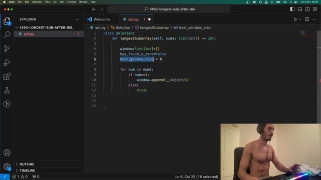 ?Solving All LeetCode Problems with PYTHON ? - 1493. Longest Subarray of 1's After Deleting Element смотреть онлайн