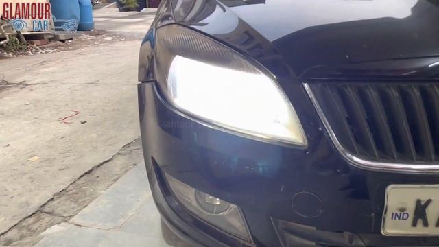 Skoda Rapid Stock Headlamp Bulb Replaced With Maxlink R8 LED Bulb ?9986031792