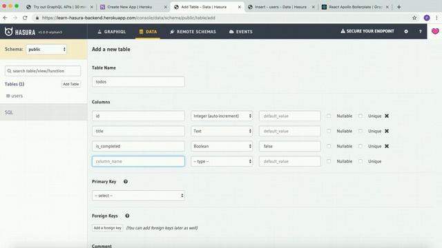 2.3 Create table todos смотреть онлайн