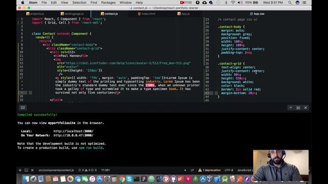 #4 Create React App Portfolio website Tutorial - Designing the contact page смотреть онлайн