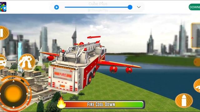 Flying Firefighter Truck Transform Robot Games-modern city rescue mission with flying truck | game смотреть онлайн