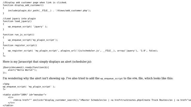 Wordpress: JQuery not working in my plugin смотреть онлайн