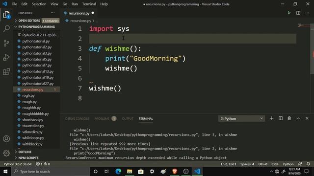 #34 Recursions in Python || Python Tutorials in Tamil|| #CodingAnna смотреть онлайн