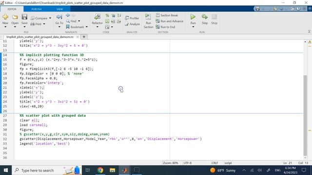 MATLAB: Plots of Implicit Functions, Scatter Plots with Grouped Data смотреть онлайн