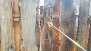 Обжиг деревянного забора из горбыля