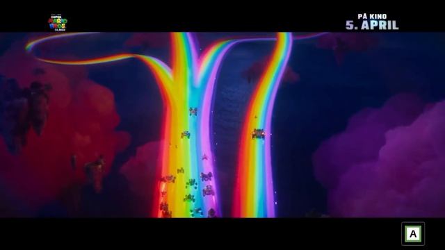 Nintendo + Illumination The Super Mario Bros. Movie - Mario Kart Battle on Rainbow Road scene смотреть онлайн