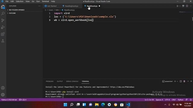 How To Read Excel File In Python | Visual Studio Code смотреть онлайн