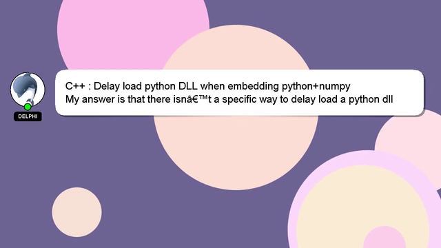 C++ : Delay load python DLL when embedding python+numpy смотреть онлайн
